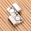 Tarnish Resistant Smooth Surface 304 Stainless Steel Rectangle Magnetic Clasps with Glue-in Ends STAS-I045-05B-3