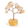 Natural Yellow Quartz Chips Tree of Life Decorations DJEW-B013-01C-1