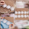 Organza Lace Trim with Resin Imitation Pearl Beads OCOR-WH0085-53C-4