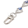Alloy Enamel Heart with Evil Eye Link Chain Bag Extender Chains AJEW-BA00104-5