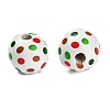 Christmas Printed Schima Wood European Beads WOOD-G024-02A-2