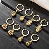 Brass Cubic Zirconia Hoop Earrings EJEW-Q015-01G-1