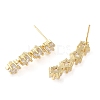 Brass Micro Pave Cubic Zirconia Stud Earrings EJEW-H103-14G-2