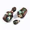 Assembled Synthetic Bronzite and Imperial Jasper Openable Perfume Bottle Pendants G-S366-058C-3