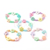 Plastic & Acrylic Beaded Stretch Bracelets for Kids BJEW-JB06222-1