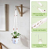 2Pcs Handmade Macrame Polyester with Wood Bead Plant Hanger AJEW-HS0001-47A-5