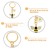 8Pcs 2 Style Alloy & Brass Enamel Keychains KEYC-DC0001-14-4