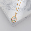 304 Stainless Steel Enamel Geometric Magnetic Photo Locket Pendant Necklaces for Women WG980C2-02-1