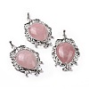 Natural Rose Quartz Big Pendants G-P496-01P-19-1