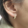 Brass Micro Pave Cubic Zirconia Heart Hoop Earrings for Women WG82A9C-01-3