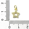 Brass Micro Pave Clear Cubic Zirconia Charms KK-H475-59G-12-3