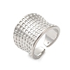Tartan Brass Wide Open Cuff Rings for Women RJEW-A046-11P-1