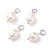 Grade B Natural Cultured Freshwater Pearl Charms X-PALLOY-JF01497-02-1