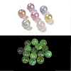 Round UV Plating Luminous Rainbow Iridescent Acrylic Beads LACR-R001-10A-1