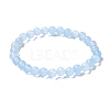 Natural & Dyed White Jade Bead Stretch Bracelets X-BJEW-K212-A-018-4