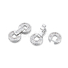 Brass Pave Clear Cubic Zirconia Fold Over Clasps KK-N232-500P-3