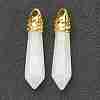 Bullet Natural White Jade Pointed Pendants G-E332-C27-G-1