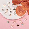 Light Gold Plated Alloy Enamel Charms ENAM-CJ0001-09-4
