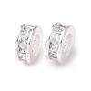 Brass Micro Pave Clear Cubic Zirconia European Beads KK-C157-25S-1