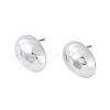 Oval CCB Plastic Stud Earrings for Women EJEW-Q382-01P-1