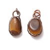 Natural Tiger Eye Pendants G-M383-07B-2