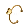 304 Stainless Steel Open Cuff Ring Components STAS-M057-01G-G-1