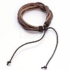 Adjustable Twine Style Leather Cord Bracelets BJEW-F173-09B-2