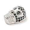 Brass Micro Pave Black Cubic Zirconia Beads ZIRC-P119-19P-02-2