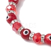 4Pcs 4 Colors Evil Eye Handmade Lampwork & Electroplated Glass Stretch Bracelet Sets BJEW-TA00520-4