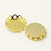 Brass Lace Edge Bezel Cups KK-C1764-4-G-1