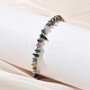 Natural Multicolor Tourmaline Chip & Non-magnetic Synthetic Hematite Beaded Bracelet for Women BJEW-Z148-02P-06-5