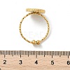 Flat Round 304 Stainless Steel White Shell Cuff Rings for Women RJEW-G346-10G-02-5