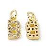 Real 18K Gold Plated Brass Micro Pave Clear Cubic Zirconia Charms KK-E068-VB452-B-1