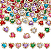 70Pcs 7 Colors Heart Sew on Rhinestones GLAA-AR0001-84-1