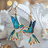 Alloy Enamel Bird Dangle Earrings for Women WGBA97F-01-2