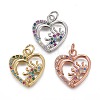 Brass Micro Pave Colorful Cubic Zirconia Charms KK-F821-27-1