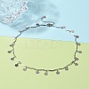 304 Stainless Steel Flower Charm Anklets AJEW-AN00367-5