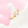 Brass Micro Pave Cubic Zirconia Enamel Cuff Open Rings CU-CBACDF6-04G-2