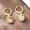 Hollow Oval Brass Clear Cubic Zirconia Leverback Earrings EJEW-H182-04B-G-2