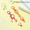 Spray Painted Alloy Bar Beadable Keychain for Jewelry Making DIY Crafts KEYC-A011-02I-3