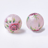 Printed & Spray Painted Imitation Jade Glass Beads GLAA-S047-05B-02-2