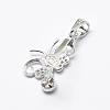 Anti-Tarnish Rhodium Plated 925 Sterling Silver Micro Pave Cubic Zirconia Pendant Bails STER-P034-56P-3