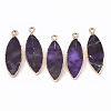 Edge Golden Plated Natural Amethyst Pendants G-T131-06D-1