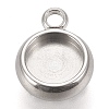 Tarnish Resistant 304 Stainless Steel Pendant Cabochon Settings STAS-K202-03B-P-1