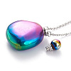 Electroplated Natural Quartz Crystal Openable Perfume Bottle Pendant Necklaces NJEW-H216-10C-P-3