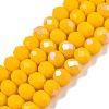 Electroplate Opaque Solid Color Glass Beads Strands EGLA-A044-P6mm-L29-1