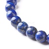 Natural Lapis Lazuli(Dyed) Round Beads Stretch Bracelets Set BJEW-JB06980-03-11