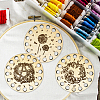 Dandelion Pattern 16-Position Wood Embroidery Thread Storage Trays TOOL-WH0056-002-4