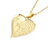 Heart with Wing 304 Stainless Steel Pendant Necklaces NJEW-G083-03A-G-2