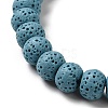 Natural Lava Rock Dyed Beads Strands G-Z036-B01-02-3